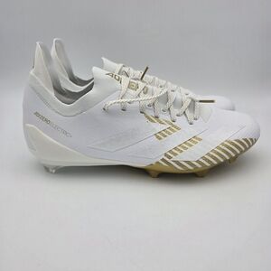 Adidas Adizero Electric+ 2 'Cloud White Metallic Gold' Football Cleats